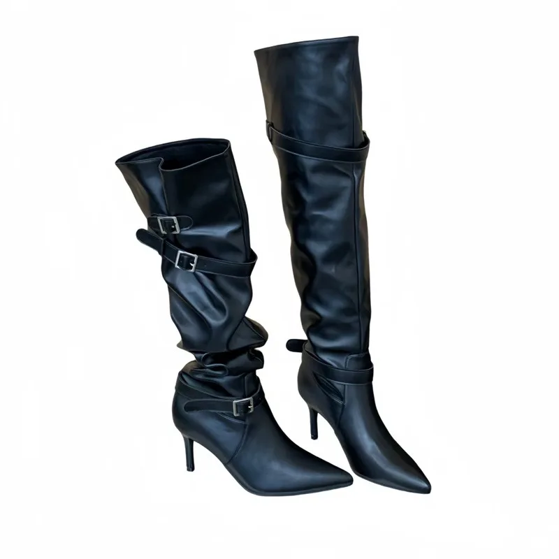 Black Thigh High Boots Woman Pionted Toe Belte Buckle Ladies Shoes Sexy Stiletto Heels Long Boots Over The Knee
Black Thigh High Boots Woman Pionted Toe Belte Buckle Ladies Shoes Sexy Stiletto Heels Long Boots Over The Knee
