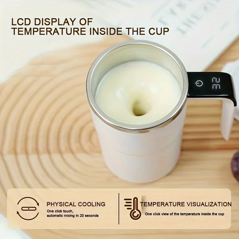 USB Rechargeable Self Stirring Coffee Mug w/LCD Screen - Food Safe Smart Thermal Cup for Hot & Cold Drinks (Milk, Coffee)
USB Rechargeable Self Stirring Coffee Mug w/LCD Screen - Food Safe Smart Thermal Cup for Hot & Cold Drinks (Milk, Coffee)