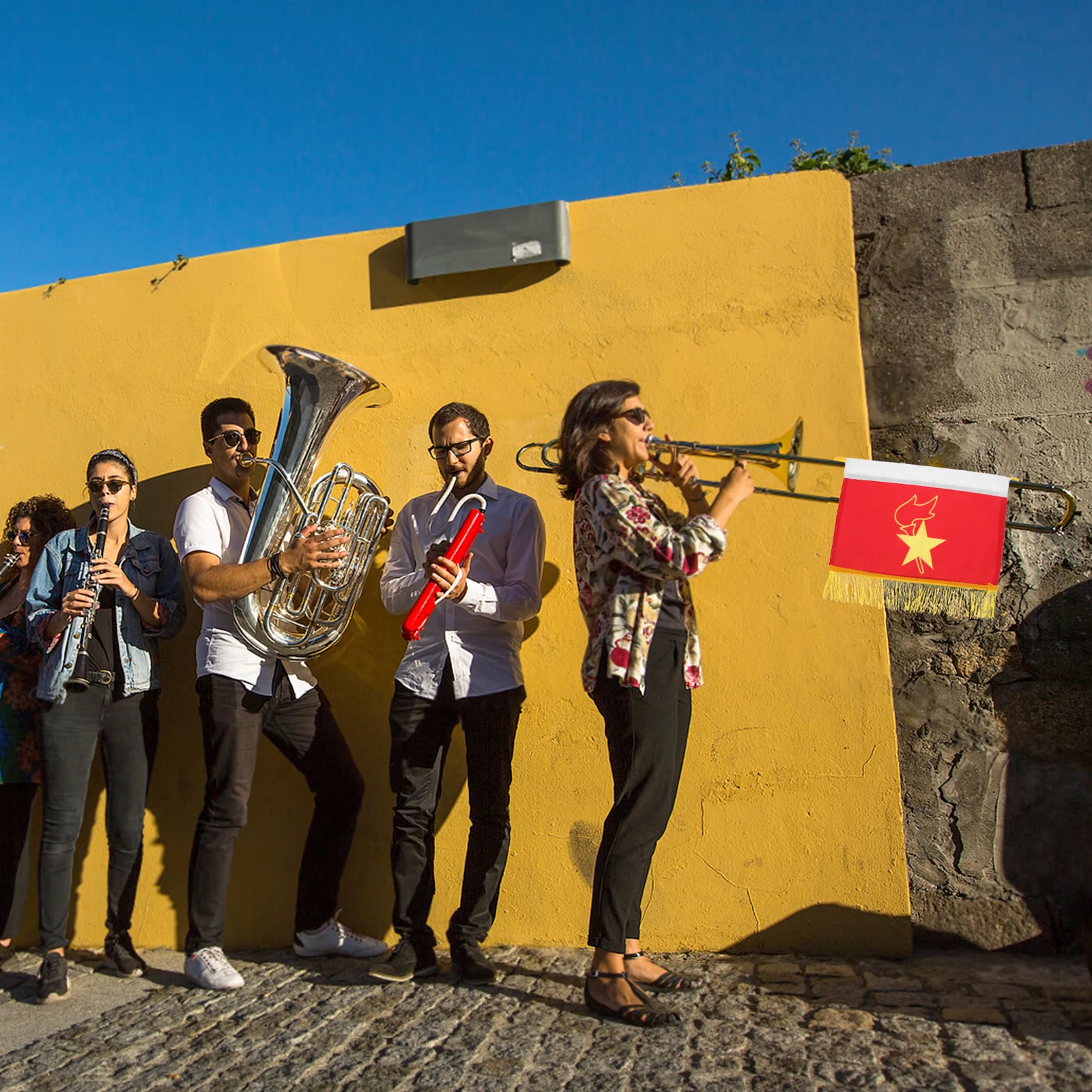 School Band Team Signal Flags for Snare Drum Hand Held Small Colored Flags Portable Nylon Standard Size Outdoor Events Festival
School Band Team Signal Flags for Snare Drum Hand Held Small Colored Flags Portable Nylon Standard Size Outdoor Events Festival