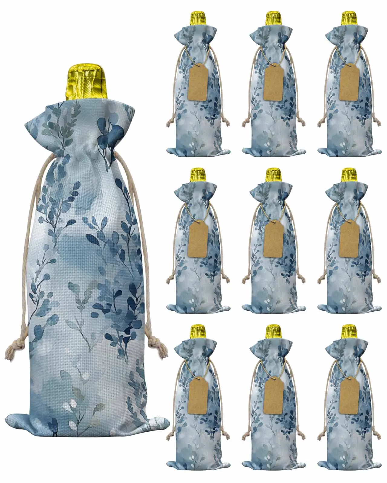 10pcs Wine Bottle Covers Blue Watercolor Plant Wine Holder Carrier Packaging Bag Wedding Party Decor Gift
10pcs Wine Bottle Covers Blue Watercolor Plant Wine Holder Carrier Packaging Bag Wedding Party Decor Gift