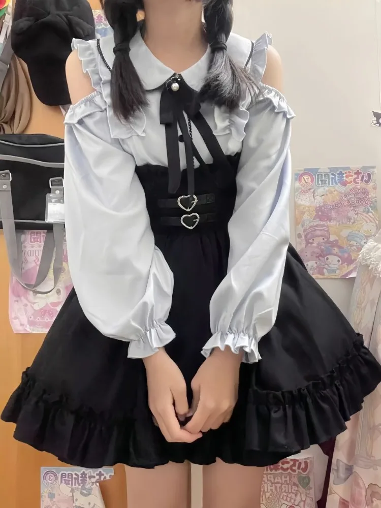 Японская рубашка Kawaii Sweet Bow для женщин + Y2k на шнуровке с тонкой талией, черные юбки трапециевидной формы, новинка лета 2024, комплекты из двух предметов
Японская рубашка Kawaii Sweet Bow для женщин + Y2k на шнуровке с тонкой талией, черные юбки трапециевидной формы, новинка лета 2024, комплекты из двух предметов