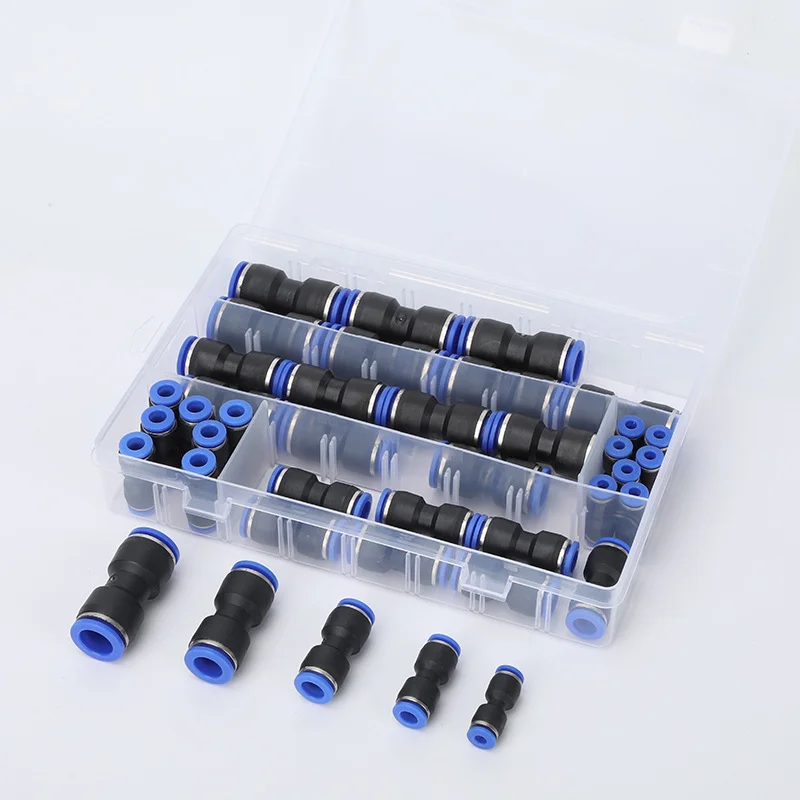 40PCS PU Pneumatic Joint Connectors Box PU4 PU6 PU8 PU10 PU12 Multi Model Combination Fittings
40PCS PU Pneumatic Joint Connectors Box PU4 PU6 PU8 PU10 PU12 Multi Model Combination Fittings