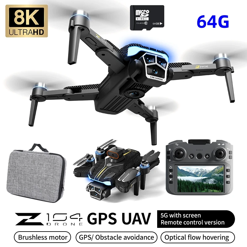 Drone 8K Professional Camera Four-Axis Aerial Photography with Screen Remote Control 5000M 5G WIFI GPS FPV RC Dron
Drone 8K Professional Camera Four-Axis Aerial Photography with Screen Remote Control 5000M 5G WIFI GPS FPV RC Dron