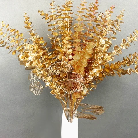 1PC Artificial Gold Ginkgo Eucalyptus Holly Three-pronged Fan Leaf Netting for Wedding Arch Flower Arrangement Home Decor Crafts
1PC Artificial Gold Ginkgo Eucalyptus Holly Three-pronged Fan Leaf Netting for Wedding Arch Flower Arrangement Home Decor Crafts