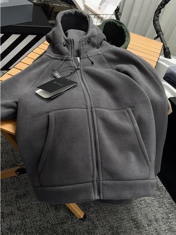 Deep ey Double-Sided Fce Hooded Jaet Men's Baseball Sle Warmth Outerwear Sweatirt Coat Polyester Fiber Long Sve
Deep ey Double-Sided Fce Hooded Jaet Men's Baseball Sle Warmth Outerwear Sweatirt Coat Polyester Fiber Long Sve