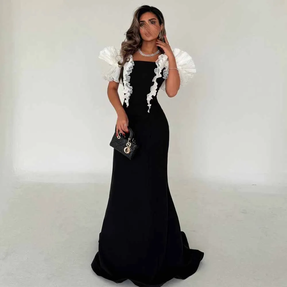 Exquisite Sorority Formal Dresses Jersey Mermaid/Trumpet Birthday Dress Black Square Neck Ruffles Evening Dress Long 2025
Exquisite Sorority Formal Dresses Jersey Mermaid/Trumpet Birthday Dress Black Square Neck Ruffles Evening Dress Long 2025