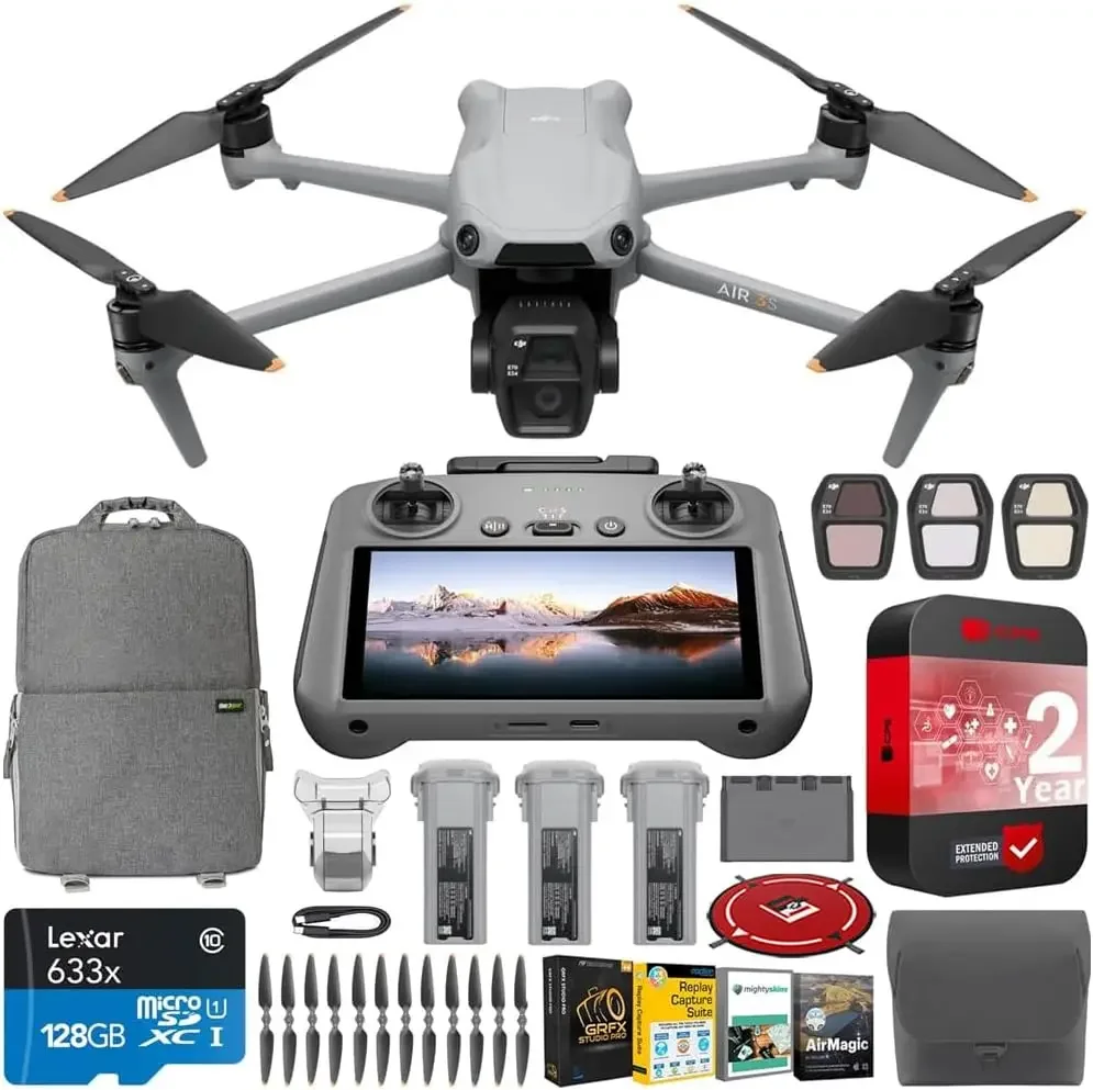 Medium Tele Camera, 4K/60fps, Omnidirectional Sensing, Smart RTH, 3 Battery Bundle with Deco Gear Accessories & Software
Medium Tele Camera, 4K/60fps, Omnidirectional Sensing, Smart RTH, 3 Battery Bundle with Deco Gear Accessories & Software