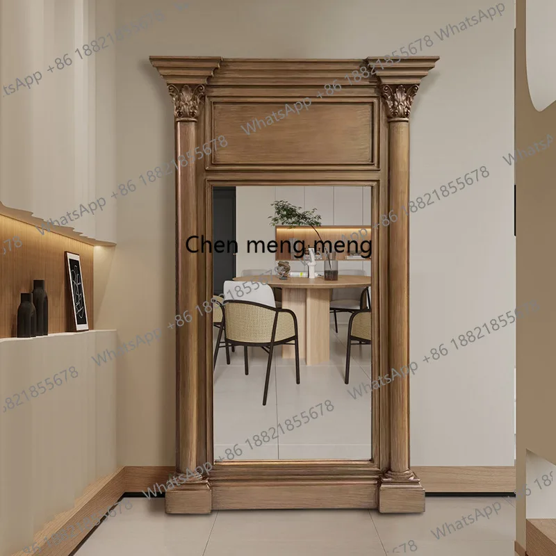 American simple European full-length mirror French retro old frame carved mirror full-body floor mirror
American simple European full-length mirror French retro old frame carved mirror full-body floor mirror