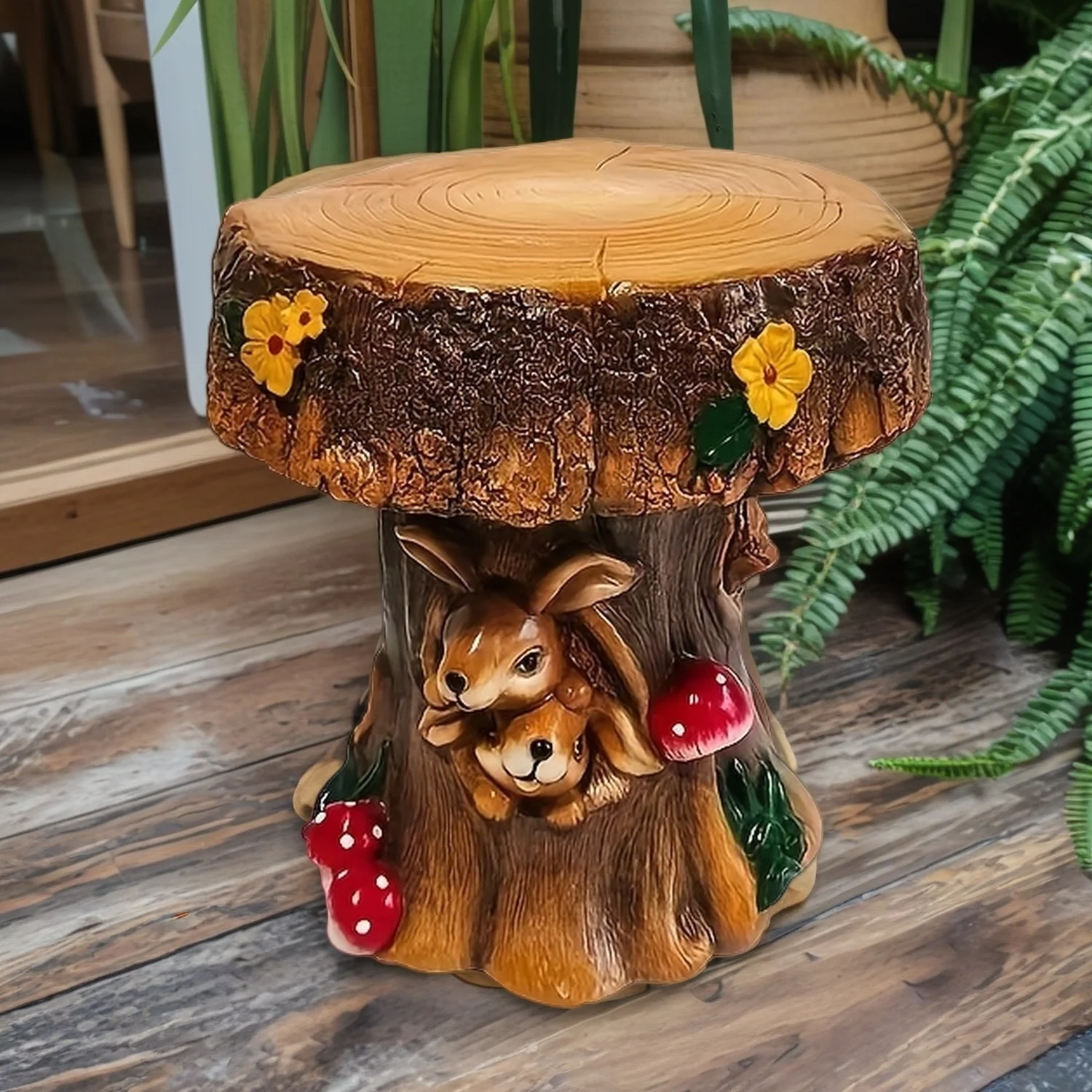 12.6" Resin Rabbit Garden Chair, Unique Indoor & Outdoor Decorative Chair, Round Accent Chair for Backyard, Patio, Terrace & Home Decoration
12.6" Resin Rabbit Garden Chair, Unique Indoor & Outdoor Decorative Chair, Round Accent Chair for Backyard, Patio, Terrace & Home Decoration