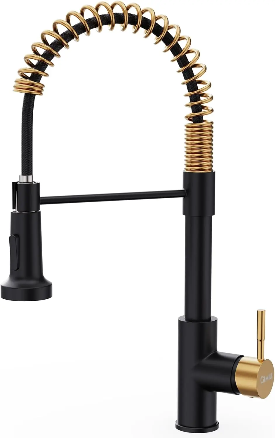 Black and Gold Kitchen Faucet with Pull Down Sprayer, Single Hole Stainless Steel Sink Faucet for Farmhouses, RV, Laundry Room
Black and Gold Kitchen Faucet with Pull Down Sprayer, Single Hole Stainless Steel Sink Faucet for Farmhouses, RV, Laundry Room