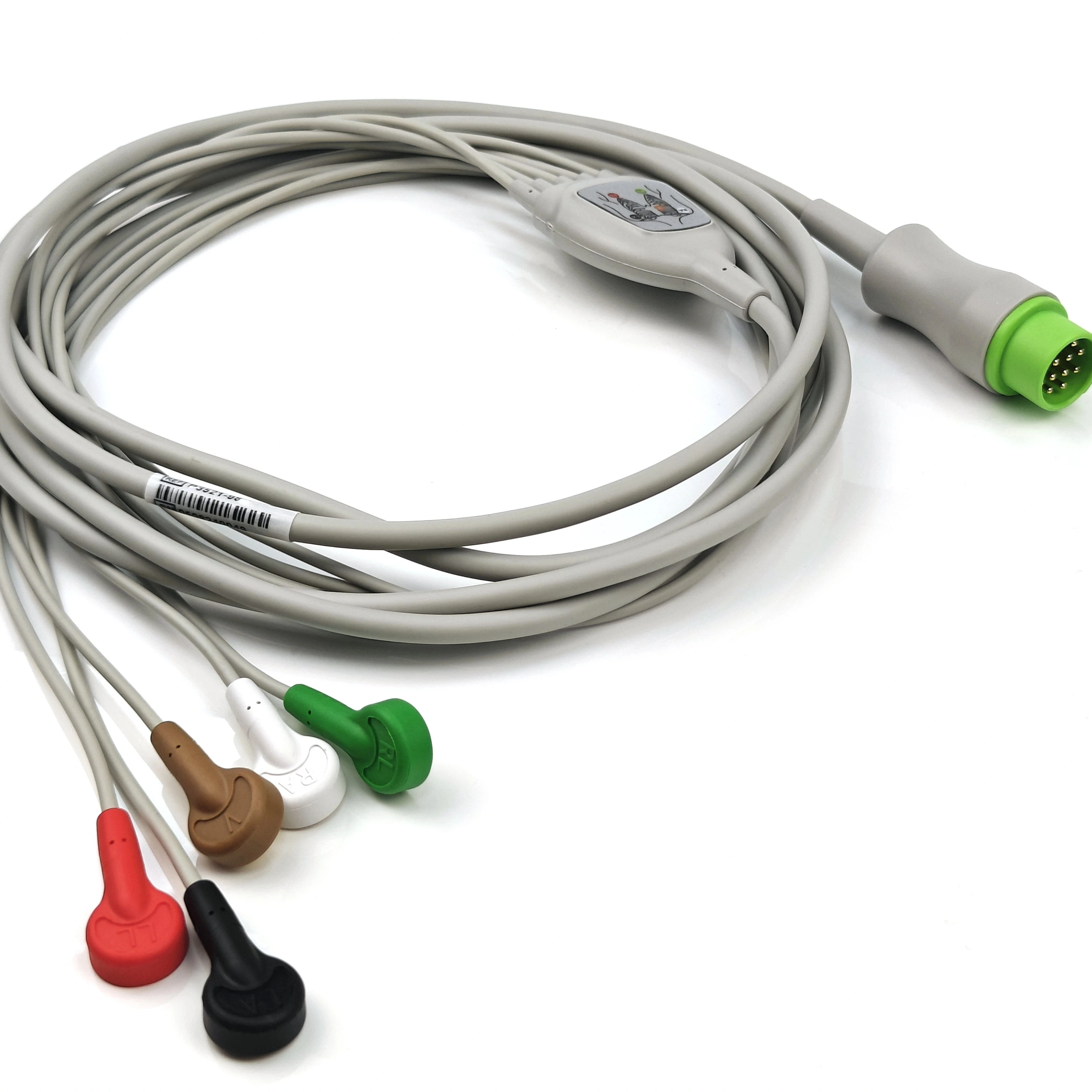 Compatible Biolight AnyView A2 Direct Connect ECG Cable 5 Leads Snap AHA P3521-98
Compatible Biolight AnyView A2 Direct Connect ECG Cable 5 Leads Snap AHA P3521-98