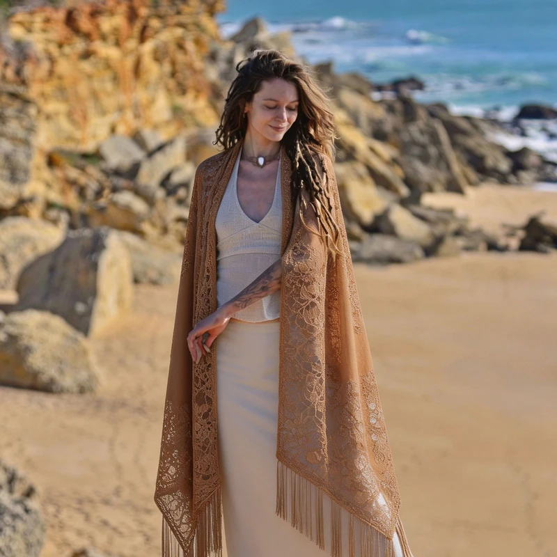 Luxury Floral Lace Tassel Shawl Sun Protection Scarf Wedding Evening Dress Up Soft Beach Wrap for Party Beach Vacation Wear
Luxury Floral Lace Tassel Shawl Sun Protection Scarf Wedding Evening Dress Up Soft Beach Wrap for Party Beach Vacation Wear