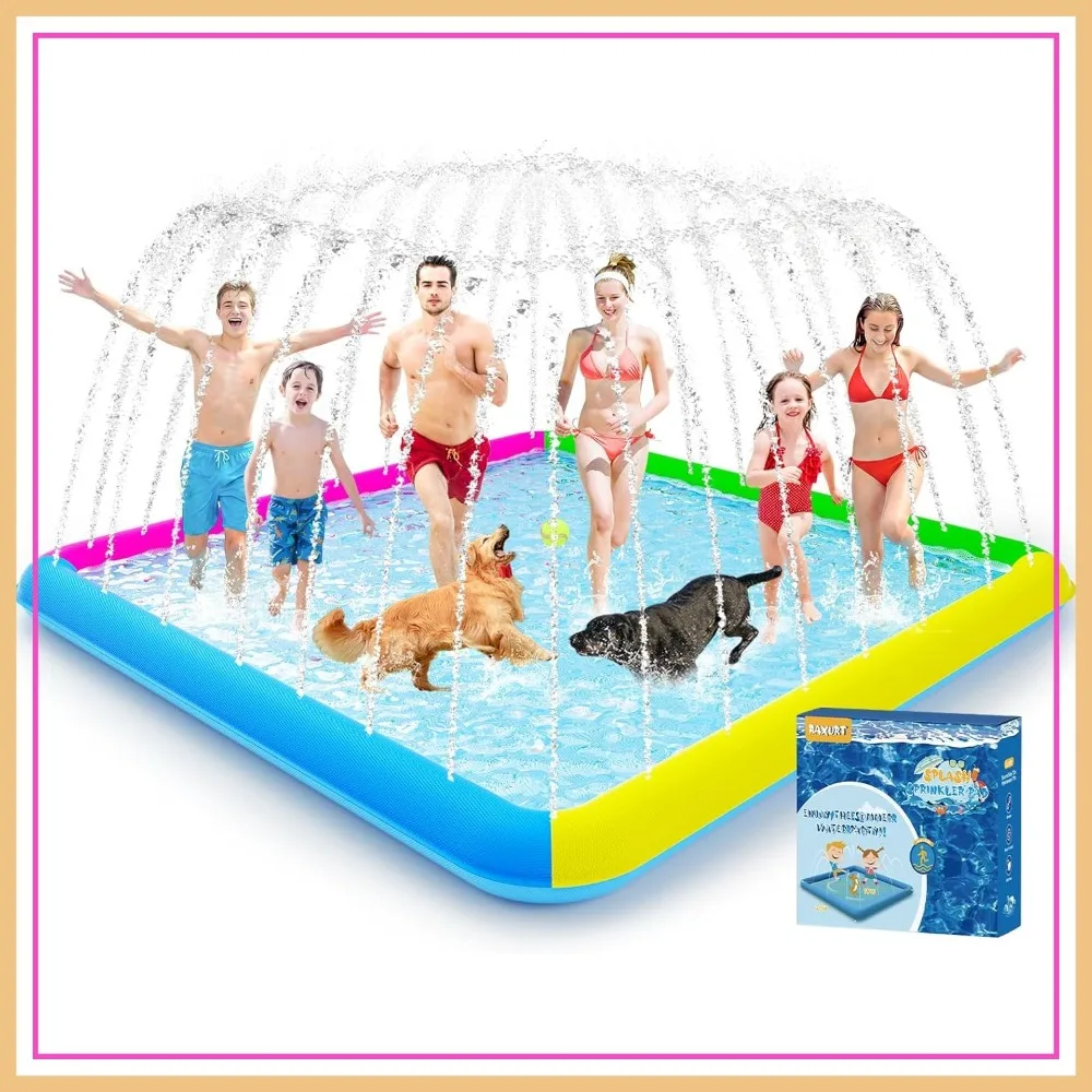 147"-118" Non-Slip Splash Pad for Kids & Dogs, Thickened Durable Square Sprinkler Pool for Outdoor Water Fun
147"-118" Non-Slip Splash Pad for Kids & Dogs, Thickened Durable Square Sprinkler Pool for Outdoor Water Fun