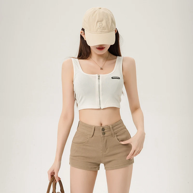 Sexy Hip Hugging Khaki American Hot Girl Denim Shorts Women Spring Summer New Style Low Rise Slim Ultra Short Outer Wear
Sexy Hip Hugging Khaki American Hot Girl Denim Shorts Women Spring Summer New Style Low Rise Slim Ultra Short Outer Wear