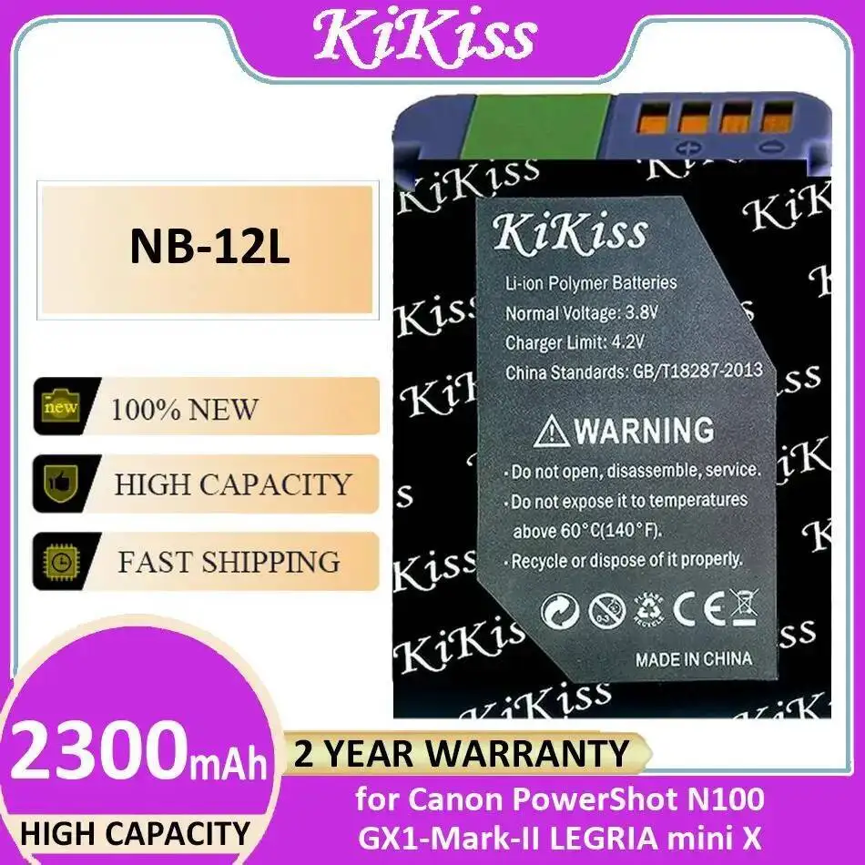 Camera Battery Lightweight Good Low-Temperature Performance 2300Mah For Canon Powershot N100 GX1-Mark-II Legria Mini X NB-12L
Camera Battery Lightweight Good Low-Temperature Performance 2300Mah For Canon Powershot N100 GX1-Mark-II Legria Mini X NB-12L