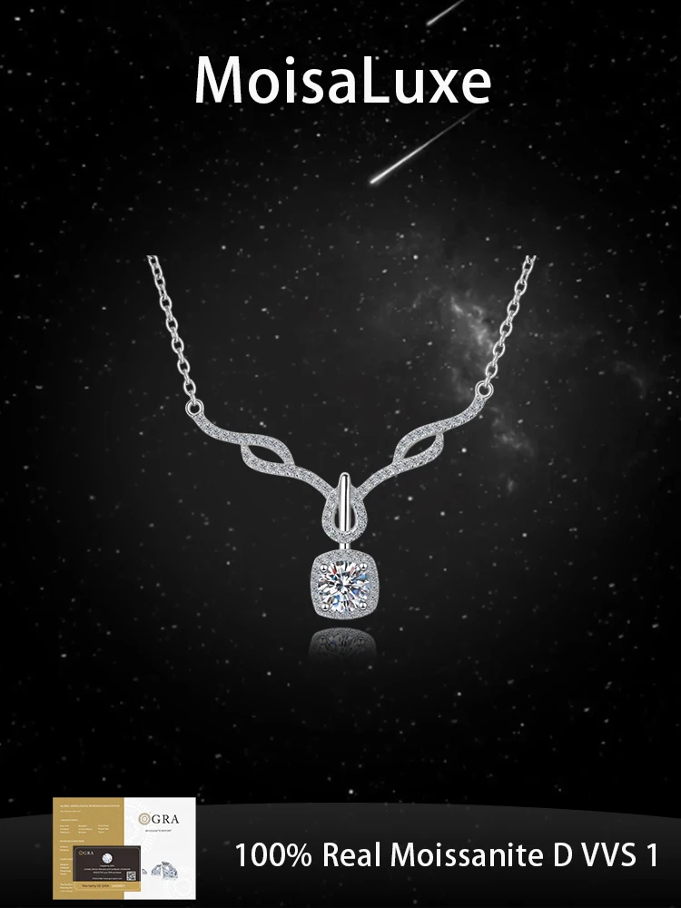 MoisaLuxe Official Store GRA Moissanite Plata Sterling 925 Silver Four-clawed Female 80 Cent Fashion Pendant Necklace For Women
MoisaLuxe Official Store GRA Moissanite Plata Sterling 925 Silver Four-clawed Female 80 Cent Fashion Pendant Necklace For Women