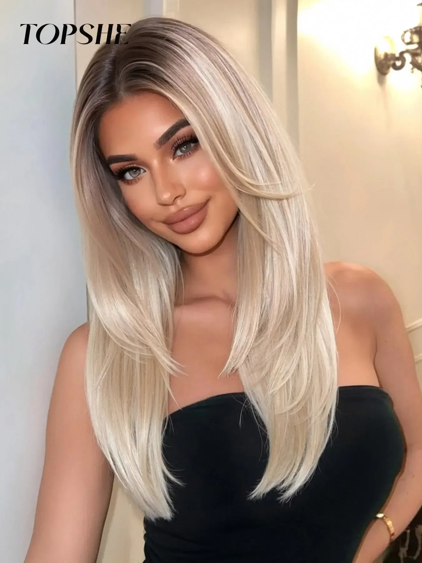 Topshe 22 Inch Long Silky Straight Synthetic Lace Front Wigs for Women Heat Resistant Daily Party Wear Wigs without Bangs
Topshe 22 Inch Long Silky Straight Synthetic Lace Front Wigs for Women Heat Resistant Daily Party Wear Wigs without Bangs