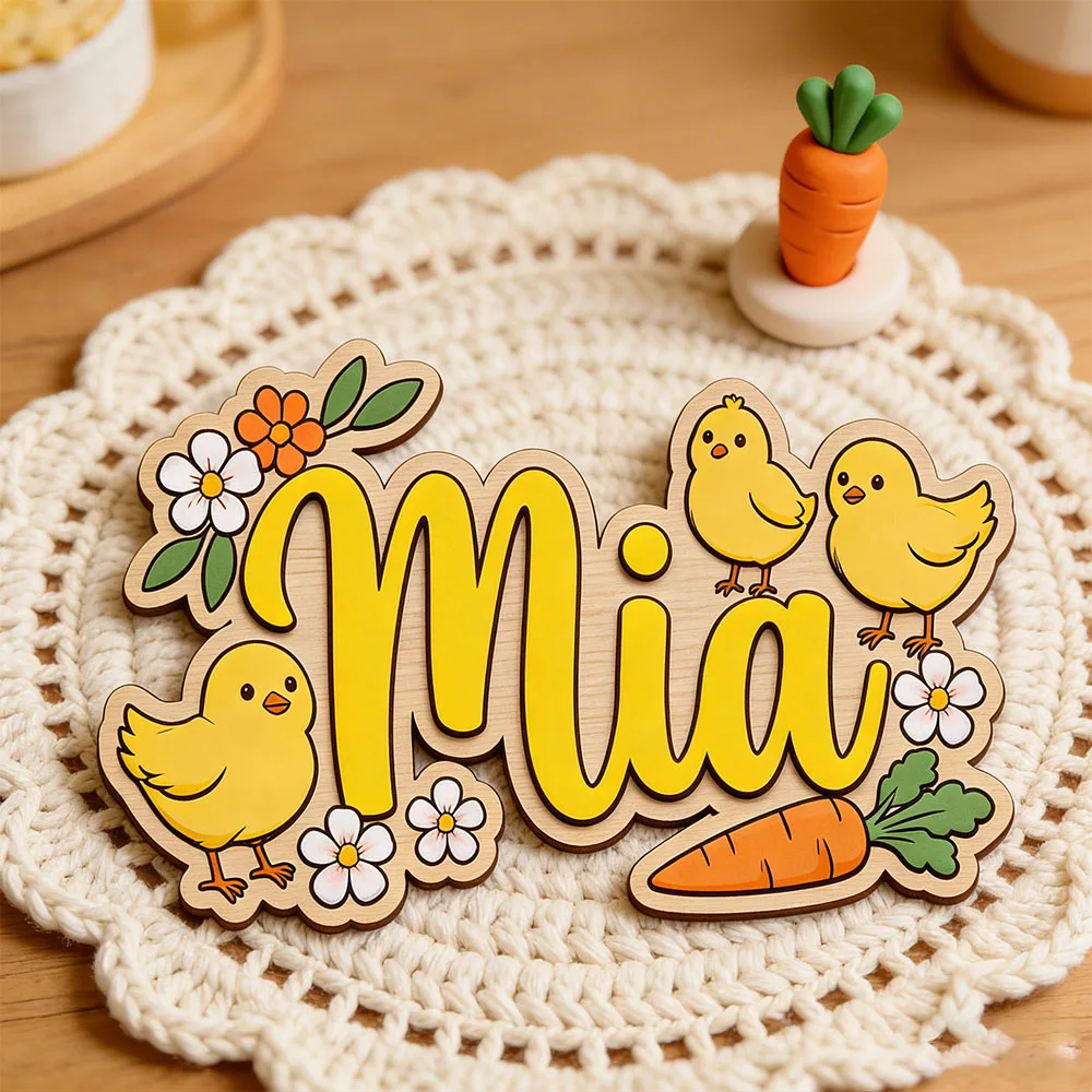 Chick Carrot Flower Farm Themed Custom Name Wood Sign for Kids Playroom Nursery Wall Art Easter Party Baby Shower Gift
Chick Carrot Flower Farm Themed Custom Name Wood Sign for Kids Playroom Nursery Wall Art Easter Party Baby Shower Gift