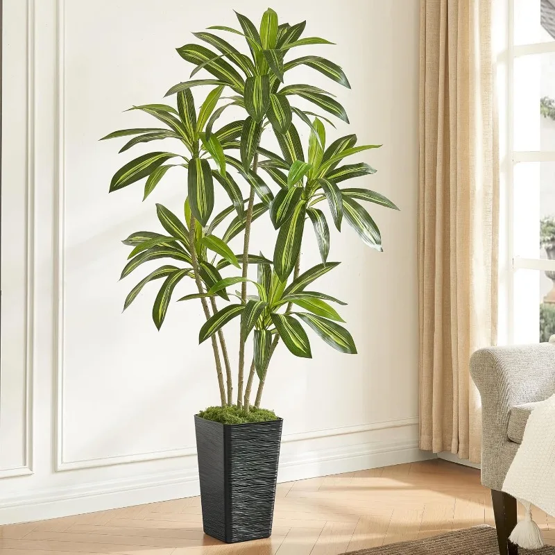 6FT Artificial Dracaena Silk Tree with Black Planter - Real Touch Fake Plant for Home & Office Decor, Faux Yucca Indoor Floor
6FT Artificial Dracaena Silk Tree with Black Planter - Real Touch Fake Plant for Home & Office Decor, Faux Yucca Indoor Floor