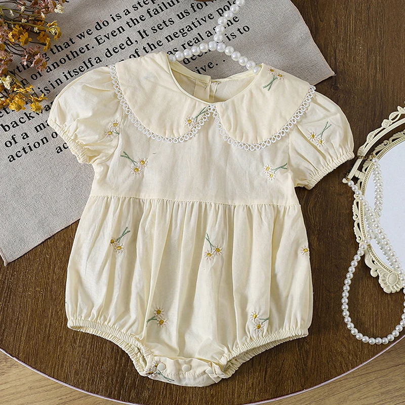 2025 New Summer 0-24M Children Clothes Infant Baby Girls Bodysuits Short Sleeved Cotton Embroidery Korean Style Climbing Suit
2025 New Summer 0-24M Children Clothes Infant Baby Girls Bodysuits Short Sleeved Cotton Embroidery Korean Style Climbing Suit