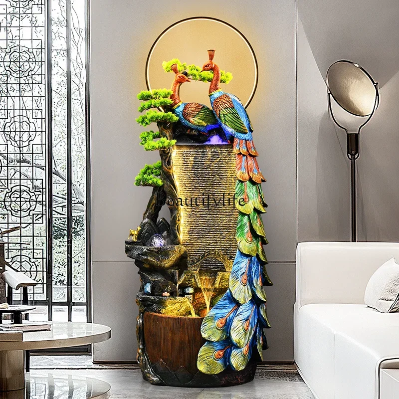 FG17Modern rockery peacock circulation flowing water fountain ornament lucky feng shui wheel
FG17Modern rockery peacock circulation flowing water fountain ornament lucky feng shui wheel