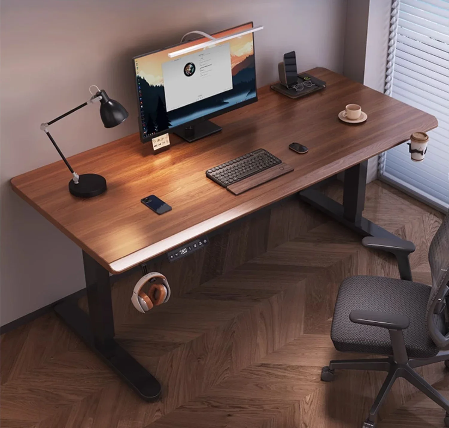 Electric lifting table Computer table and chair set Home office desk
Electric lifting table Computer table and chair set Home office desk