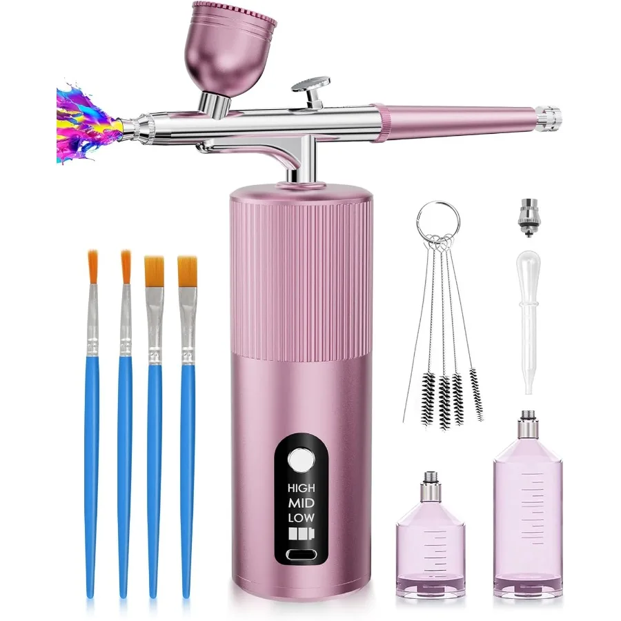 Wireless Rechargeable Airbrush Kit with 48PSI Screen Display Compressor for Nail Art Makeup Application Fine Painting and Cake
Wireless Rechargeable Airbrush Kit with 48PSI Screen Display Compressor for Nail Art Makeup Application Fine Painting and Cake