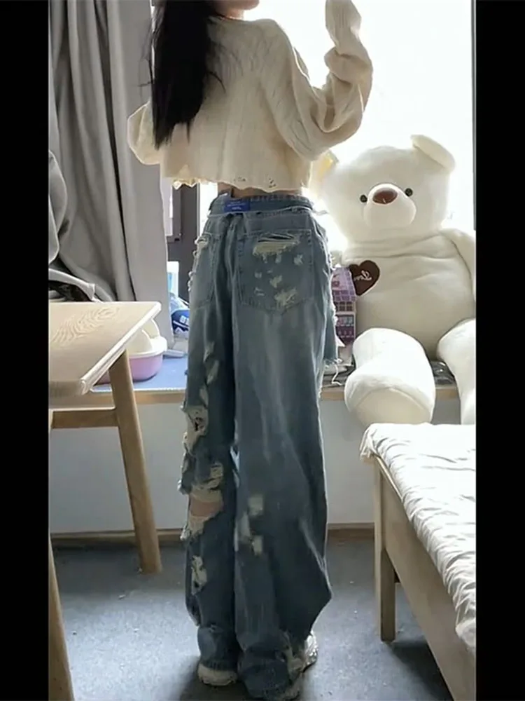 High Waist Wide Leg Straight Jeans Women's Ripped Denim High Street Sle Loose Fit Design Trendy Casual Long Pants
High Waist Wide Leg Straight Jeans Women's Ripped Denim High Street Sle Loose Fit Design Trendy Casual Long Pants