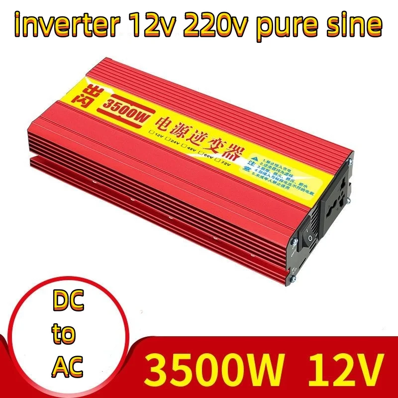 Correction Sine Wave Power Inverter 12V to 220V 2000W 2800W 3500W DC to AC Voltage Converter Car Battery Solar Power Supply E122
Correction Sine Wave Power Inverter 12V to 220V 2000W 2800W 3500W DC to AC Voltage Converter Car Battery Solar Power Supply E122