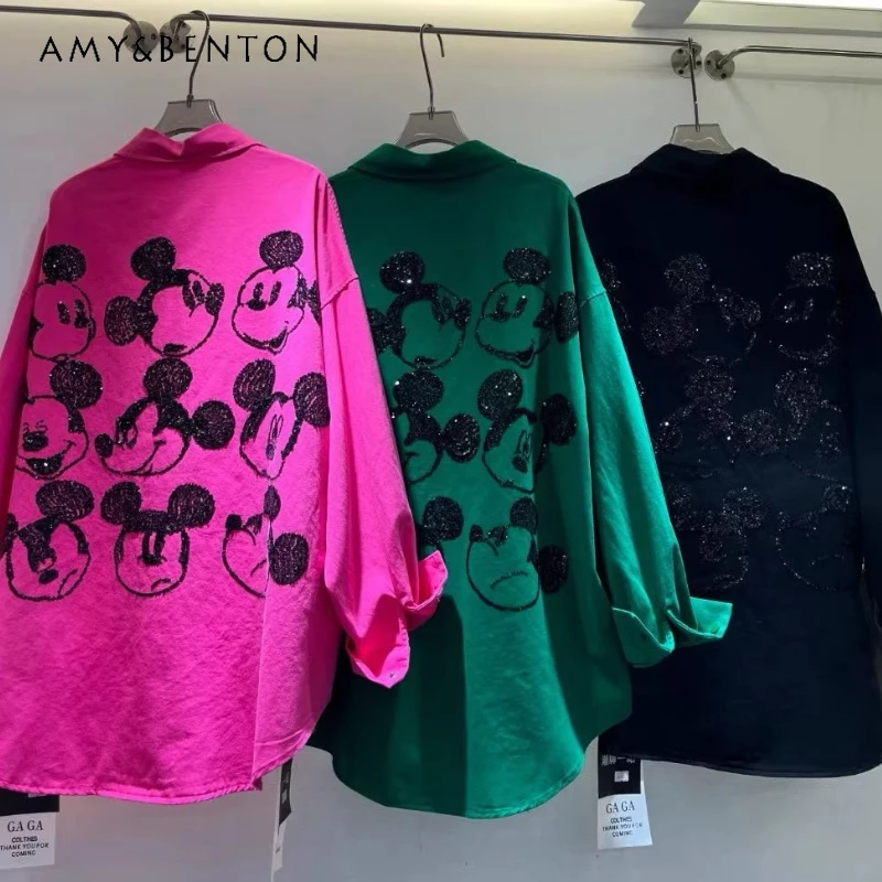 Джинсовая рубашка с героями мультфильмов, топ, весна-осень 2026, свободный шикарный стильный топ, кардиган BF, куртка с длинными рукавами, однобортная женская рубашка
Джинсовая рубашка с героями мультфильмов, топ, весна-осень 2026, свободный шикарный стильный топ, кардиган BF, куртка с длинными рукавами, однобортная женская рубашка