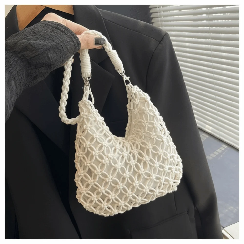 Hollow Out Handmade Woven Handbag Large Capacity Braided Shoulder Strap Woven Shoulder Bag Handcrafted Crochet Summer Beach Bag
Hollow Out Handmade Woven Handbag Large Capacity Braided Shoulder Strap Woven Shoulder Bag Handcrafted Crochet Summer Beach Bag