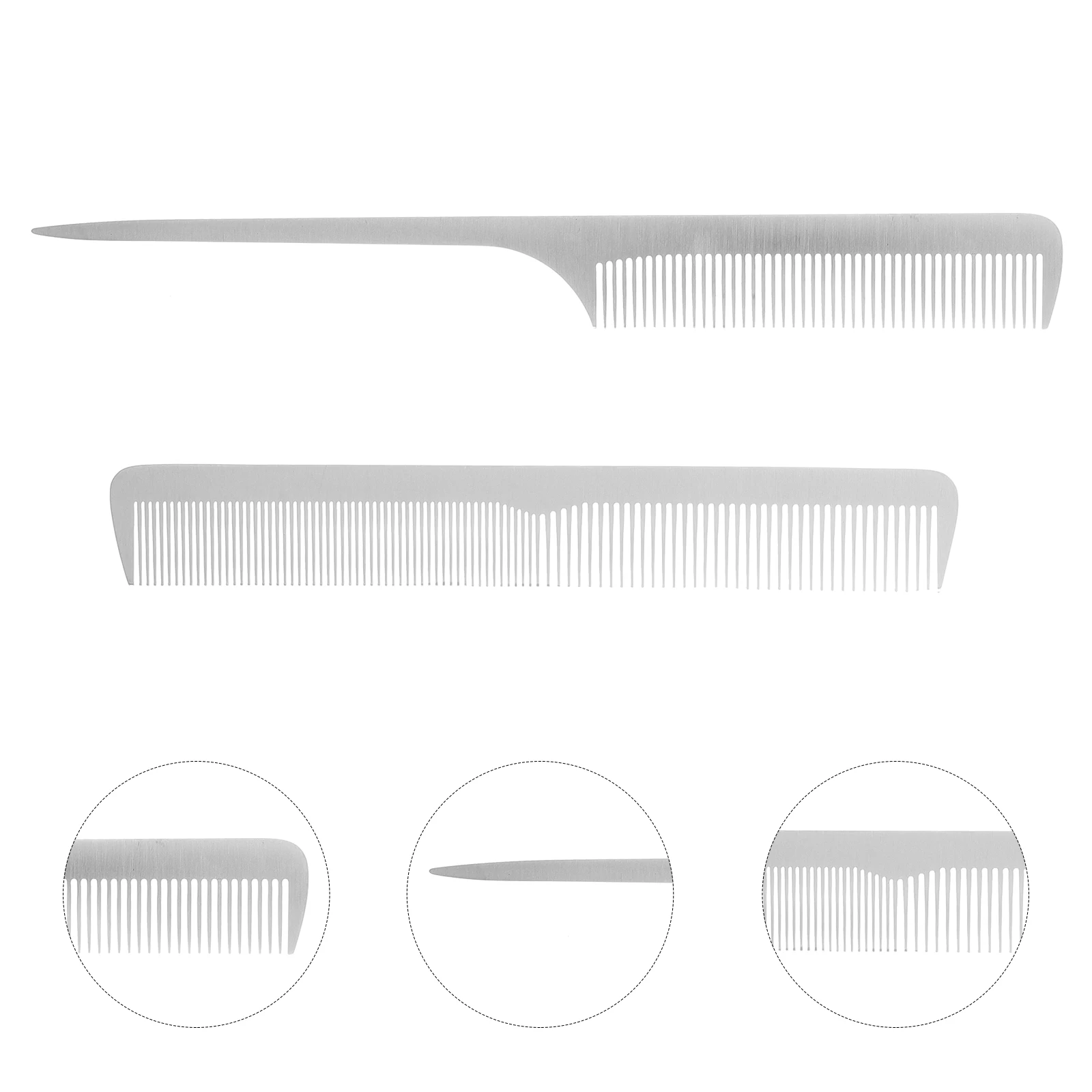 2Pcs Tail Combs For Hair Styling StainlessSteel Pintail BarberTeasing HairCuttingSalon Use Washable Reusable CombSet
2Pcs Tail Combs For Hair Styling StainlessSteel Pintail BarberTeasing HairCuttingSalon Use Washable Reusable CombSet