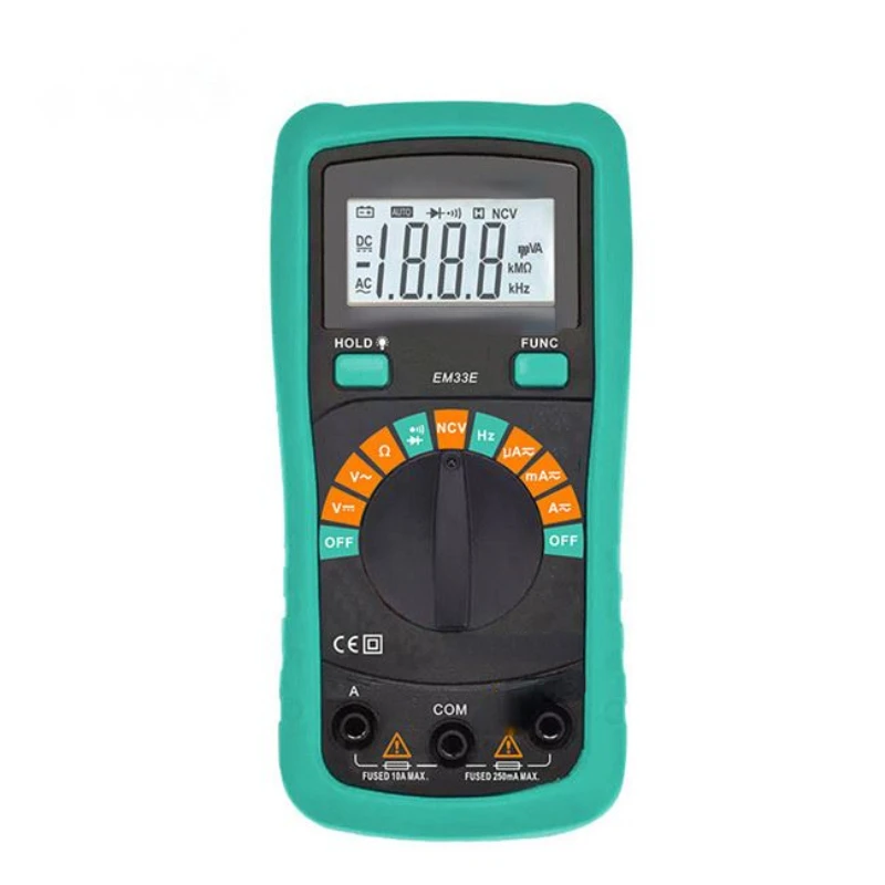 Digital Multimeter EM33E Auto Range Protection AC DC Ammeter Voltmeter Ohm Frequency Electrical Tester Diode Detector
Digital Multimeter EM33E Auto Range Protection AC DC Ammeter Voltmeter Ohm Frequency Electrical Tester Diode Detector