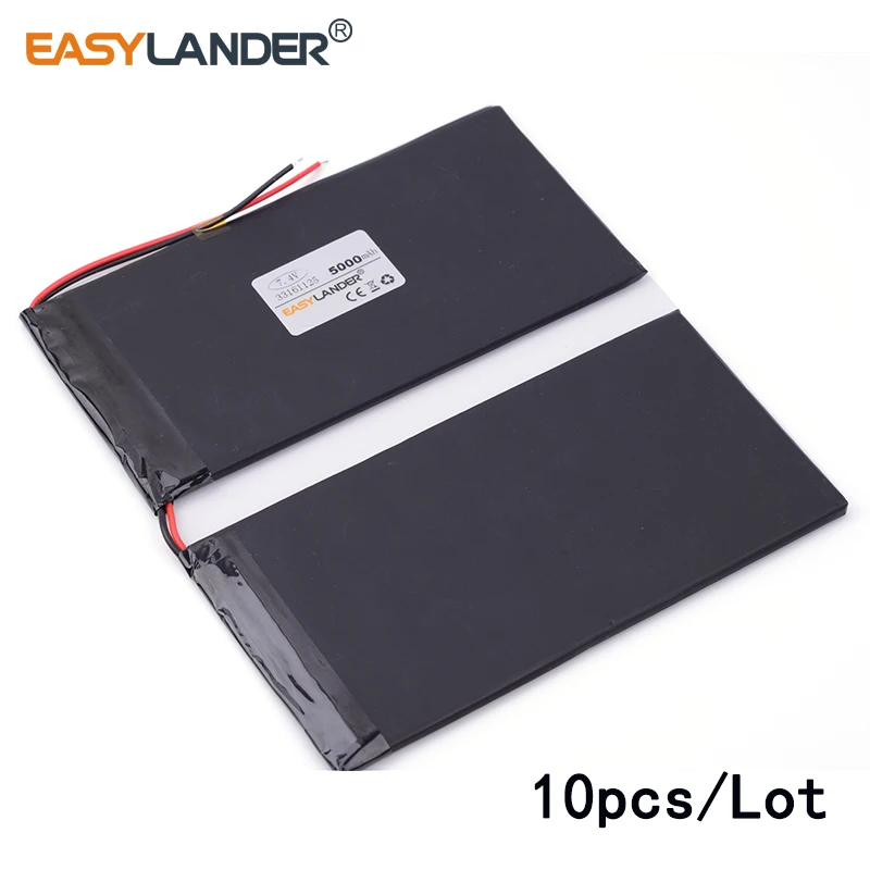 10pcs/Lot 7.4V 5000mAh 33161125 lithium Li ion polymer rechargeable battery For Tablet Pc PAD DVD Napto PAQ MID
10pcs/Lot 7.4V 5000mAh 33161125 lithium Li ion polymer rechargeable battery For Tablet Pc PAD DVD Napto PAQ MID