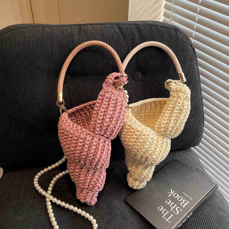 Милая жемчужная цепочка на плечо, сумка через плечо, новинка, маленькие кошельки, вязаная крючком женская тканая сумка ручной работы в форме раковины
Милая жемчужная цепочка на плечо, сумка через плечо, новинка, маленькие кошельки, вязаная крючком женская тканая сумка ручной работы в форме раковины