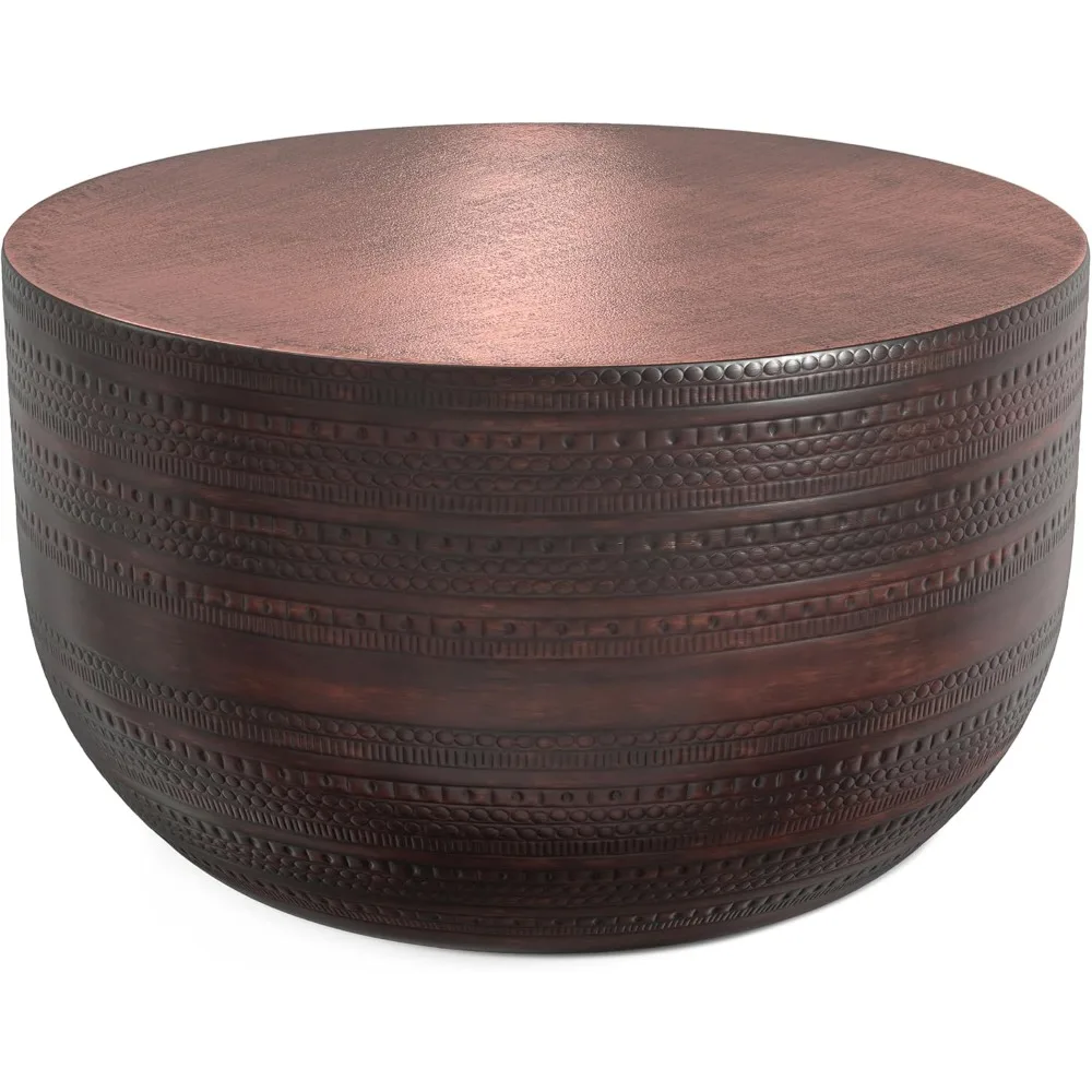 Johnsen 30-inch Wide Metal Drum Coffee Table in Oil Rubbed Bronze, Boho-Style Cocktail Table for Living Room or Famil
Johnsen 30-inch Wide Metal Drum Coffee Table in Oil Rubbed Bronze, Boho-Style Cocktail Table for Living Room or Famil