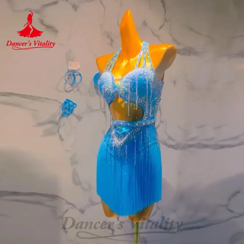 Latin Dance Costume Women's Customized Senior AB Stones Tassel Dress Tango Chacha Rumba Professional Performance Costumes
Latin Dance Costume Women's Customized Senior AB Stones Tassel Dress Tango Chacha Rumba Professional Performance Costumes