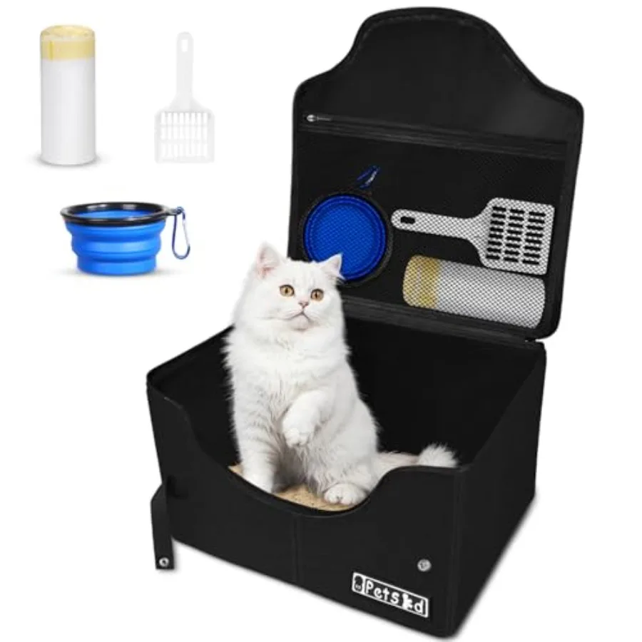 Portable Travel Litter Box for Cats with Lid and 10 pcs Liner Bags Light Weight Leak-Proof and Higher Sides for Road Trips Hote
Portable Travel Litter Box for Cats with Lid and 10 pcs Liner Bags Light Weight Leak-Proof and Higher Sides for Road Trips Hote