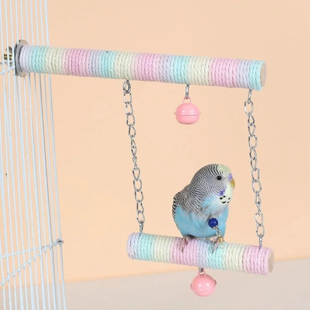 Double Layer Parrot Grinding Perch Wear-Resistant Bite Resistant Bird Cage Swing with Bell Colorful Cotton Rope
Double Layer Parrot Grinding Perch Wear-Resistant Bite Resistant Bird Cage Swing with Bell Colorful Cotton Rope