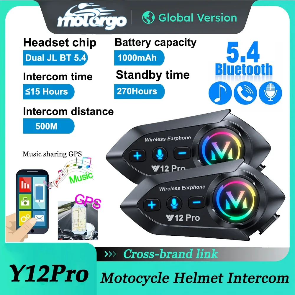1/2x Music Interphone Bluetooth 5.4 Motorcycle Helmet Intercom Headset Waterproof 500M Play Music and Calls Simultaneously
1/2x Music Interphone Bluetooth 5.4 Motorcycle Helmet Intercom Headset Waterproof 500M Play Music and Calls Simultaneously
