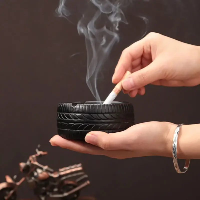 Used Tire Resin Ashtray Creative Home Living Room Bar Desktop Decorative Portable Ashtray Anti-Scalding Cigarette Holder
Used Tire Resin Ashtray Creative Home Living Room Bar Desktop Decorative Portable Ashtray Anti-Scalding Cigarette Holder