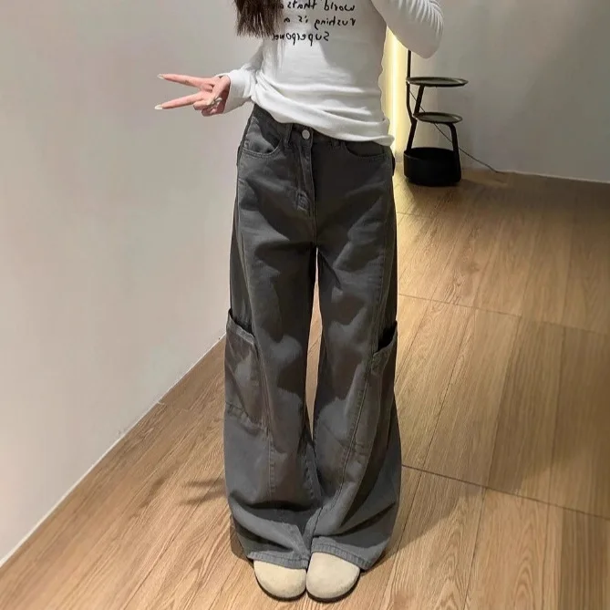 Gray Wide-Leg Cargo Pants For Women 2025 Summer New Loose Pear-Shaped High-Waisted Slimming Straight Jeans
Gray Wide-Leg Cargo Pants For Women 2025 Summer New Loose Pear-Shaped High-Waisted Slimming Straight Jeans