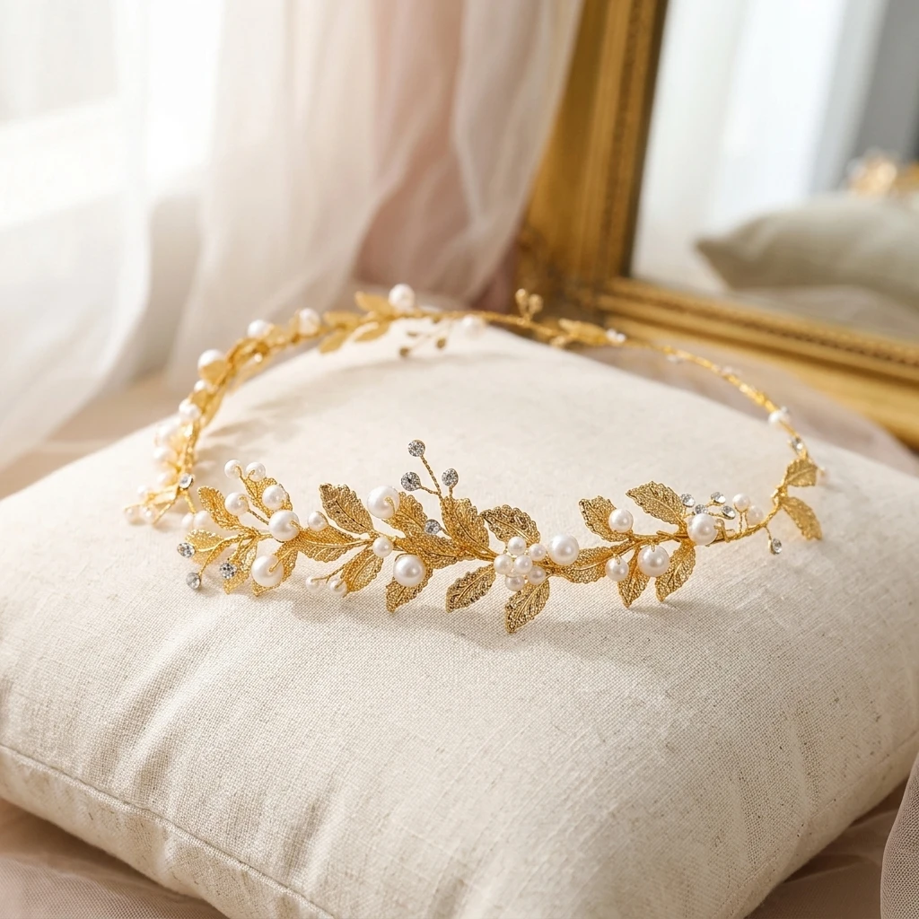 Baroque Bridal Headband Golden Leaf Hairpiece Adjustable Alloy Elastic Wedding Hair Accessory for Women Party Comfortable Wear
Baroque Bridal Headband Golden Leaf Hairpiece Adjustable Alloy Elastic Wedding Hair Accessory for Women Party Comfortable Wear