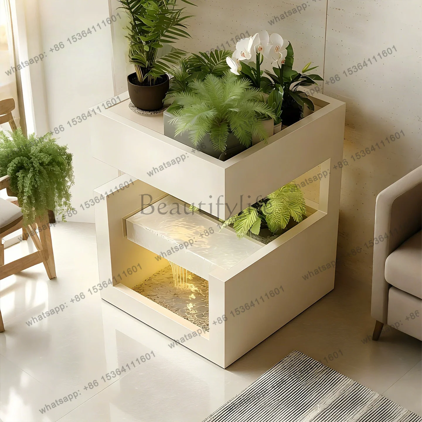 Modern minimalist wind edge few high-end sense home living room square multi-layer shelf creative water feature
Modern minimalist wind edge few high-end sense home living room square multi-layer shelf creative water feature