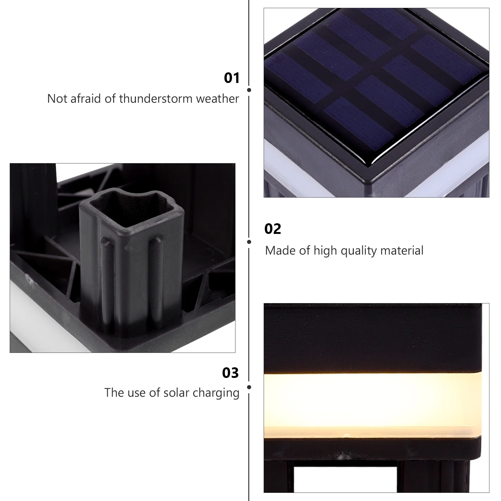 Solar Post Lamp Waterproof Fence Lights Outdoor Lighting Gazebo Round Pillar Powered Plastic
Solar Post Lamp Waterproof Fence Lights Outdoor Lighting Gazebo Round Pillar Powered Plastic