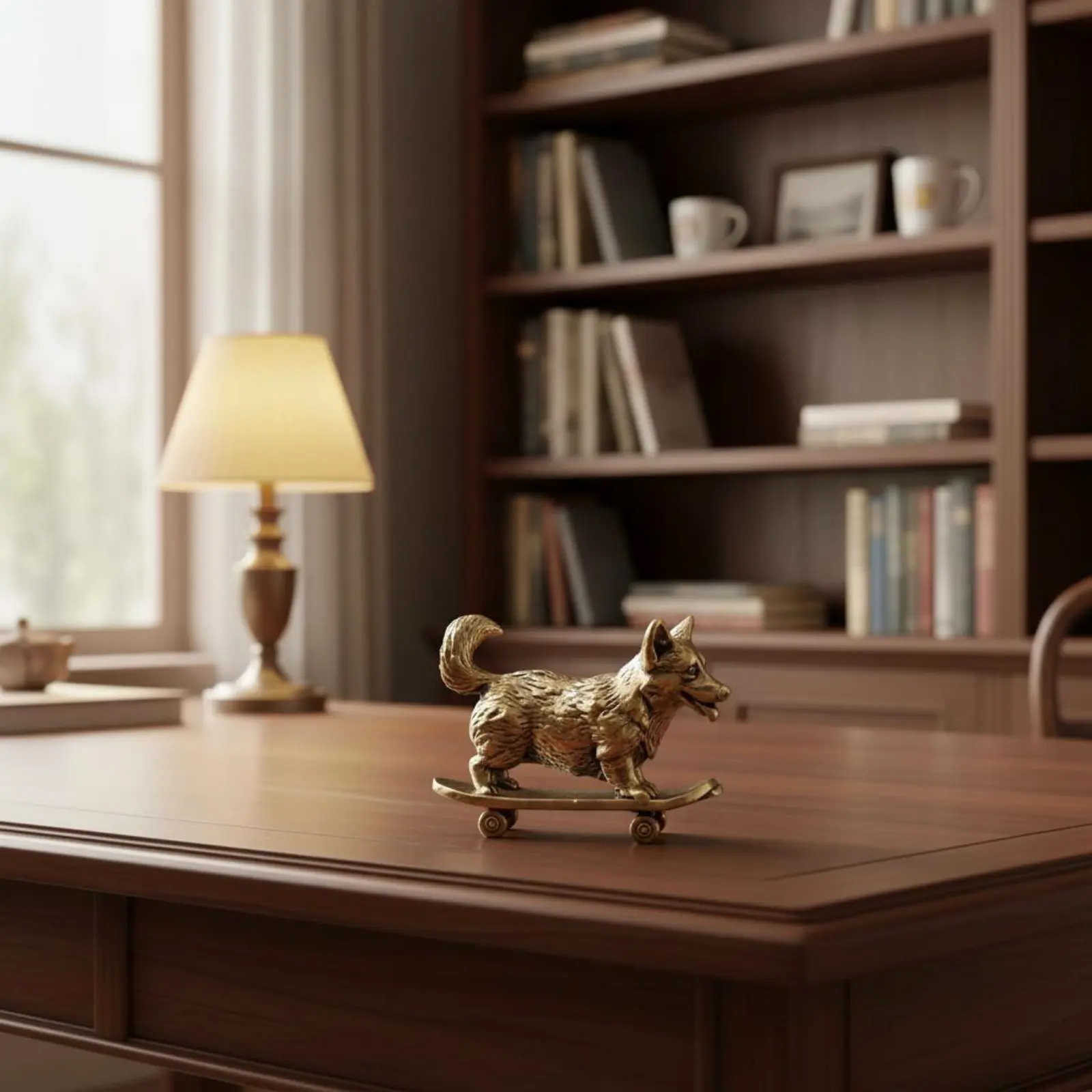 Corgi on Scooter Decoration Artisanal Brass Corgi Figurine Miniature Astrological Dog Vintage Design for Car Dashboard
Corgi on Scooter Decoration Artisanal Brass Corgi Figurine Miniature Astrological Dog Vintage Design for Car Dashboard
