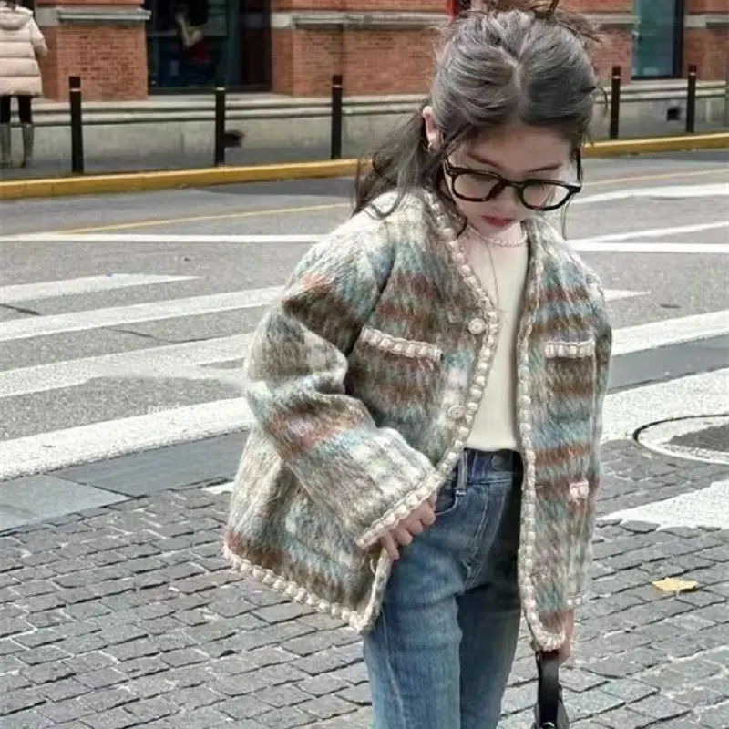 2-6Y Girls Outerwear Grid Bead Cotton Thick Woolen Top Autumn Winter Children Clothing
2-6Y Girls Outerwear Grid Bead Cotton Thick Woolen Top Autumn Winter Children Clothing