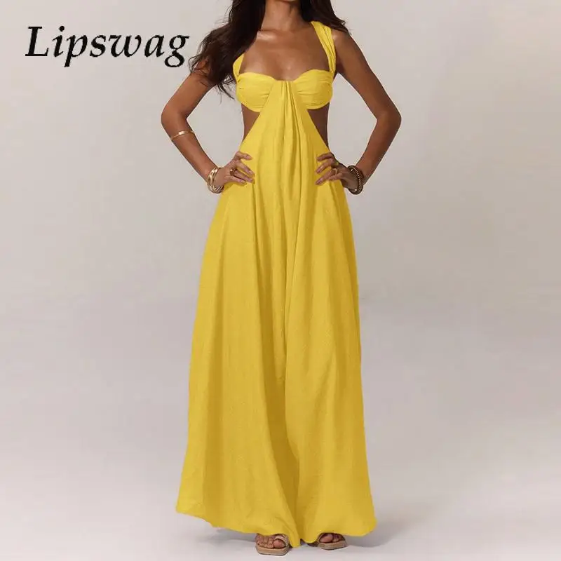Women Elegant Hollow Backless Solid Color Long Romper Sexy Off Shoulder Party Jumpsuit Casual Sleeveless Wide Leg Loose Playsuit
Women Elegant Hollow Backless Solid Color Long Romper Sexy Off Shoulder Party Jumpsuit Casual Sleeveless Wide Leg Loose Playsuit