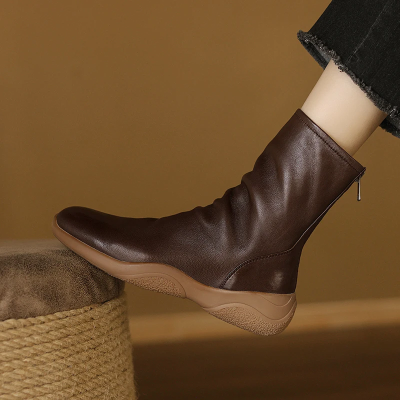 Womens Sheepskin Ankle Boots Back Zip Spring Autumn Botas Short Boots Comfortable Shoes Sneakers Outsole Sports Boots
Womens Sheepskin Ankle Boots Back Zip Spring Autumn Botas Short Boots Comfortable Shoes Sneakers Outsole Sports Boots