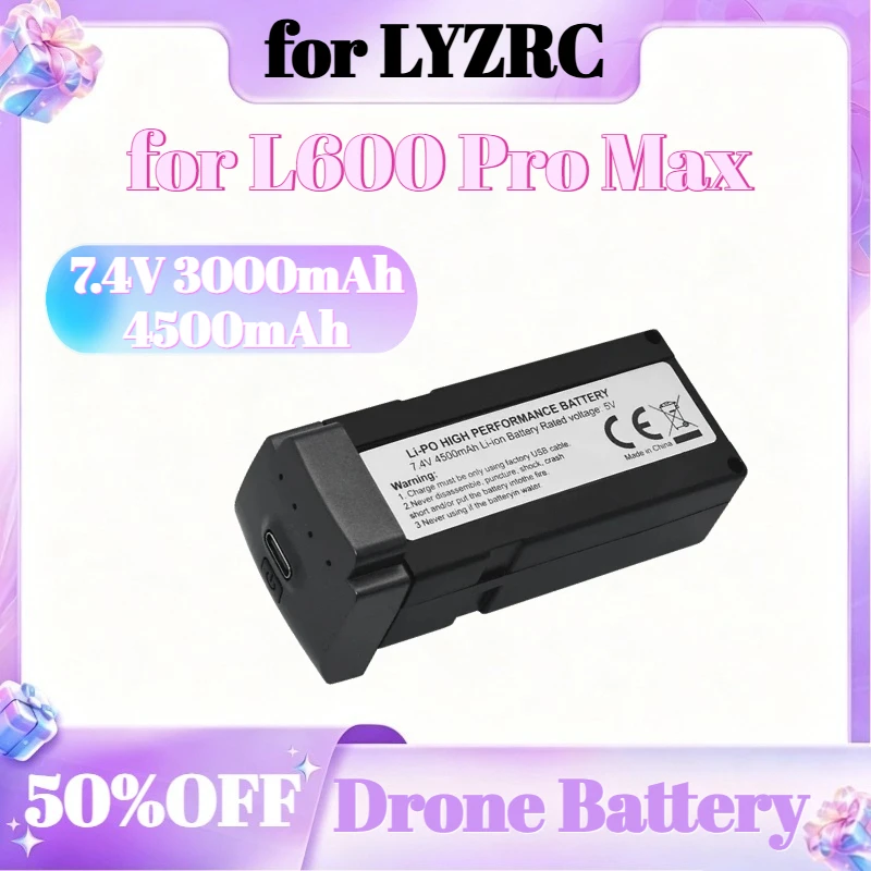 3000mAh 4500mAh Drone Battery 7.4V for LYZRC L600 Pro Max Blade Quadcopter Spare Parts 30min Battery Life Replacement
3000mAh 4500mAh Drone Battery 7.4V for LYZRC L600 Pro Max Blade Quadcopter Spare Parts 30min Battery Life Replacement